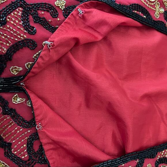 Vintage Niteline by Della Roufogali Beaded Silk Jacket Medium - Picture 6 of 7